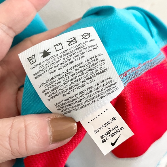 Nike Pro Womens Tank top Blue White Athletic Performance Racer back Sz L - Picture 9 of 13